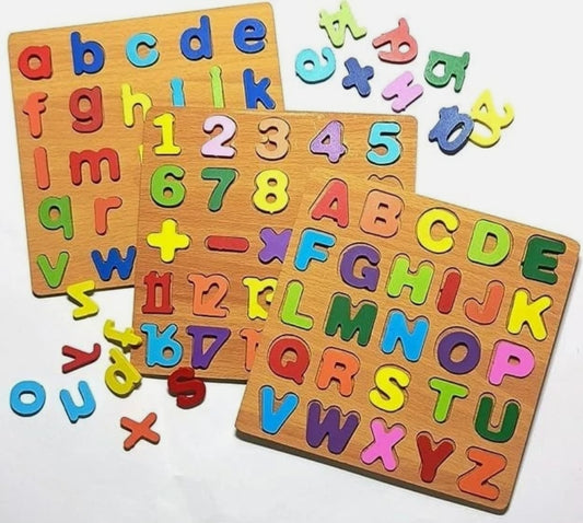 Educational Puzzles for Toddlers, Letters Number Shape Board Montessori Learning