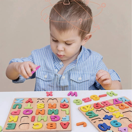 Educational Puzzles for Toddlers, Letters Number Shape Board Montessori Learning